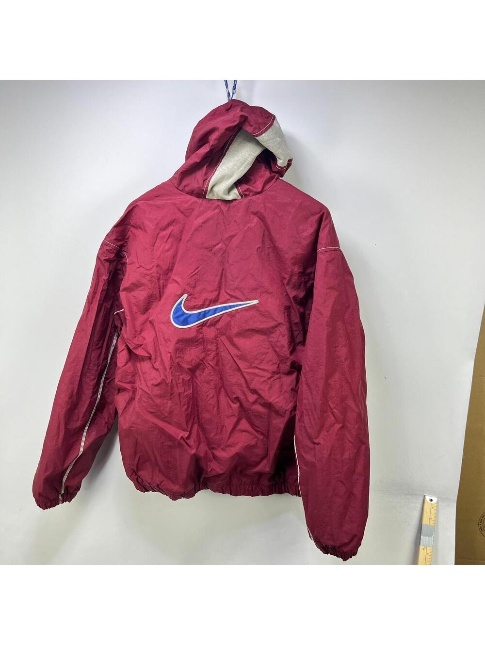 Vintage 90s Nike Big Swoosh Hooded Jacket Large